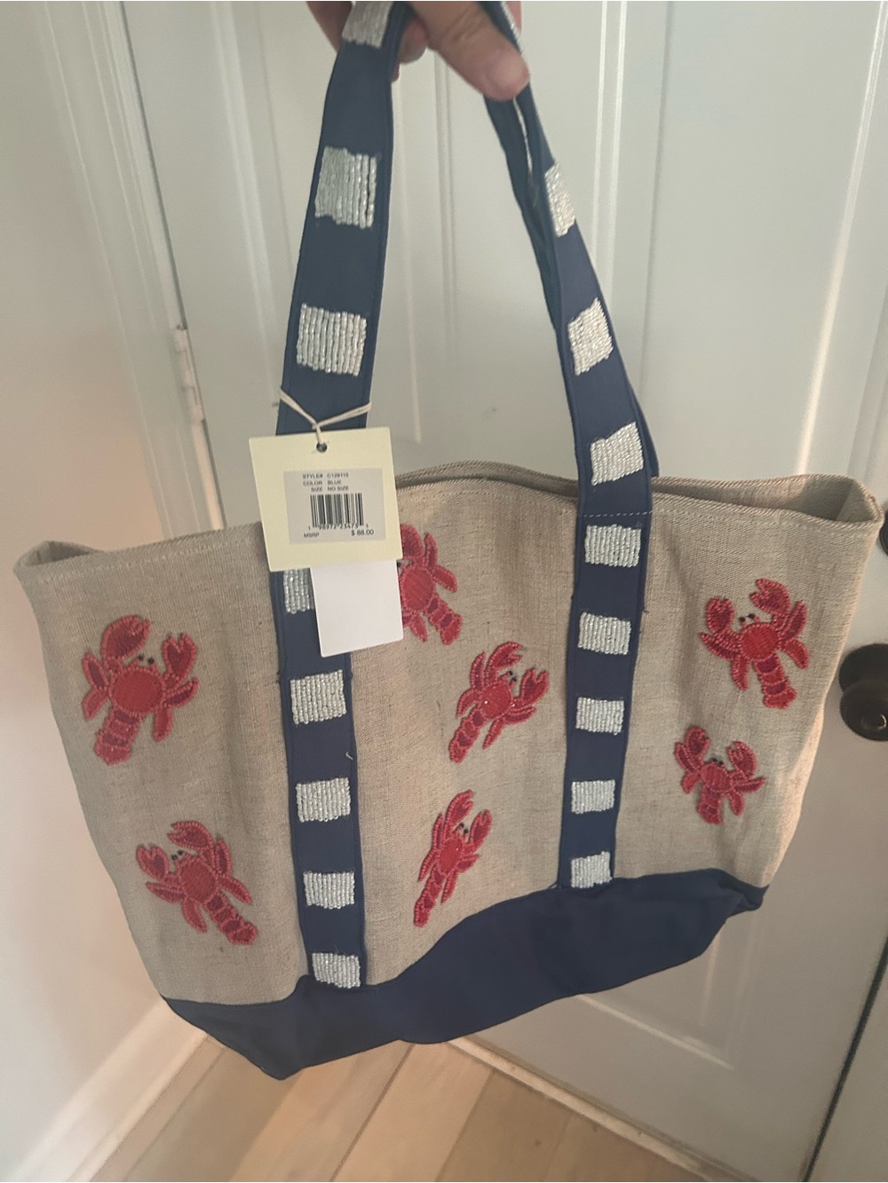 NWT SOL and MER large beaded tote bag.